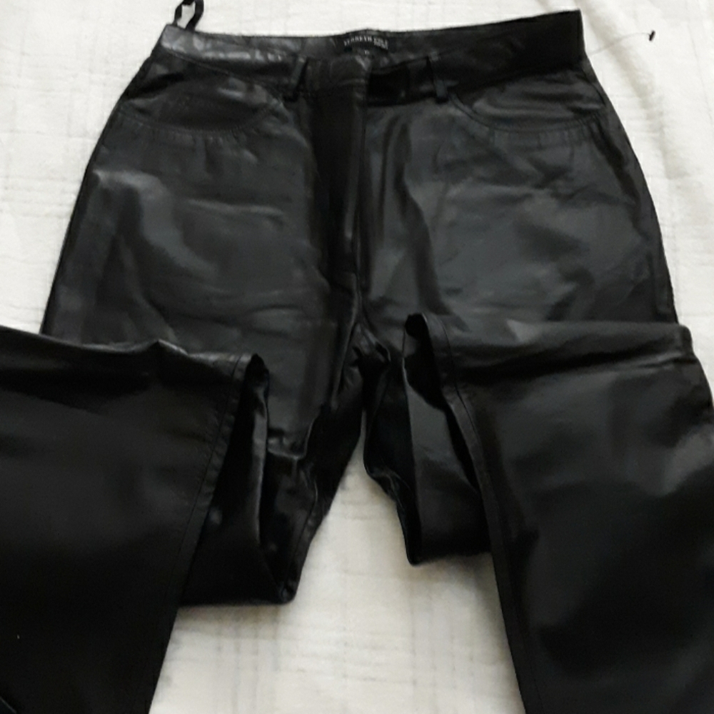 Black leather pants